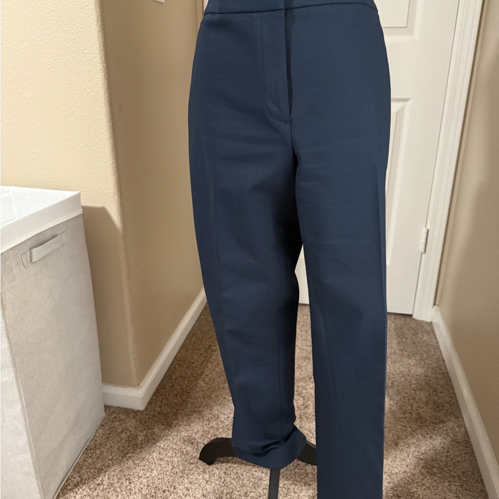 LOFT Blue Tailored Trousers with Straight-Leg Silhouette